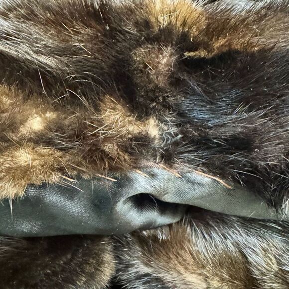 PD Furs Mink Fur Coat Dark Brown Vintage Size Large - Picture 6 of 7